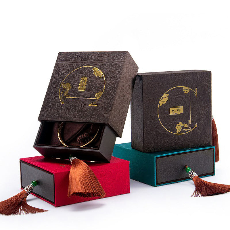 Zen Decor Vintage Lotus Jewelry Storage Box with Tassels