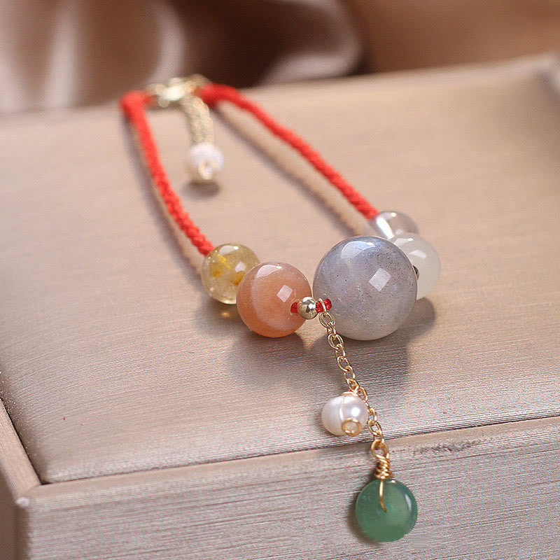 Moonstone Bracelet with Peace Buckle | Healing Harmony & Balance