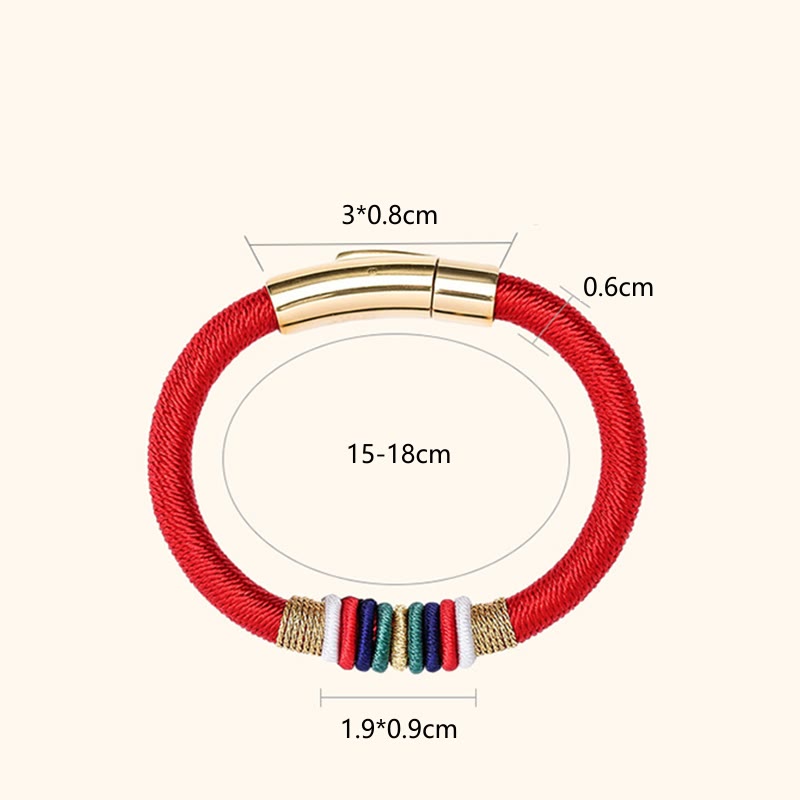 Five Elements Red String Bracelet | King Kong Knot, Protection & Luck