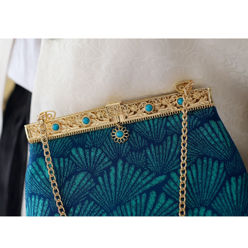 Blue Lines Metal Chain Crossbody Bag | Spiritual Accessory