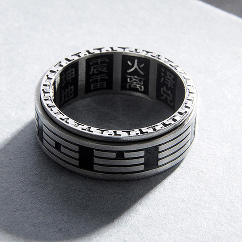Titanium Steel Yin Yang Rotatable Balance Ring