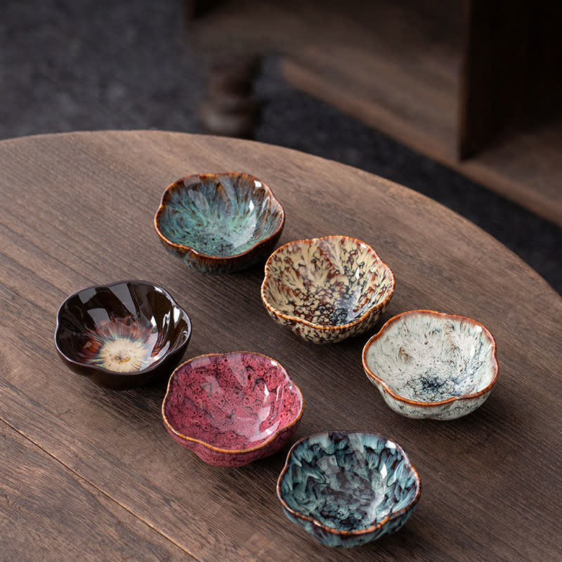 Peach Blossom Ceramic Teacup Beautiful Floral Tea Cup