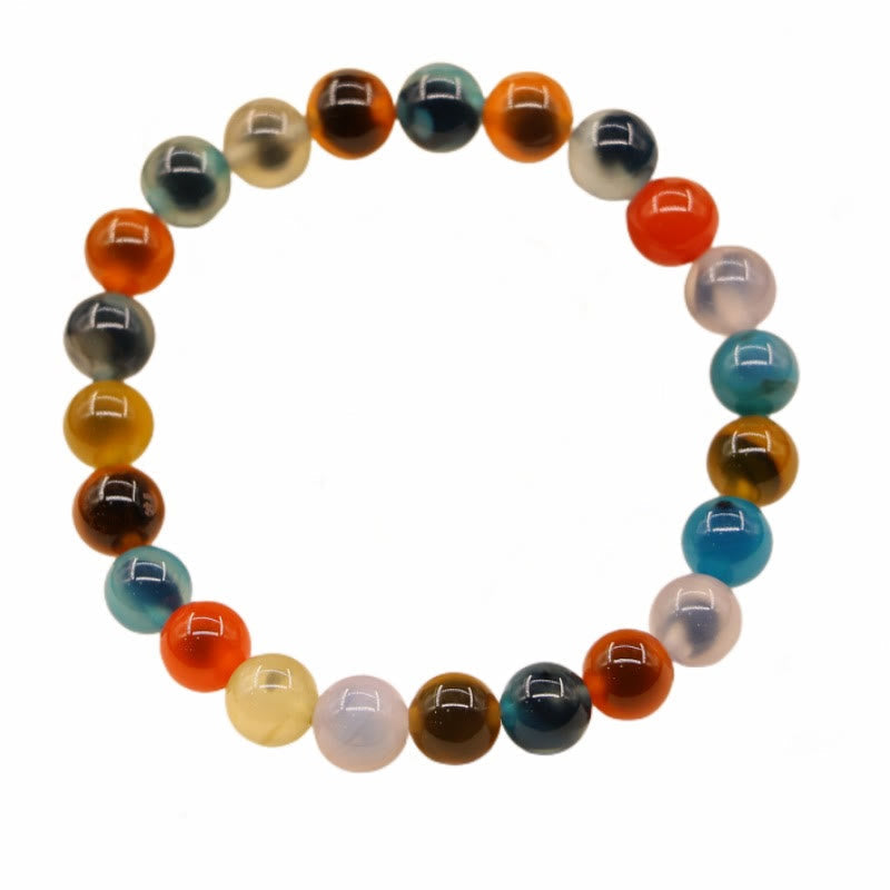 8mm Candy Agate Strength Bead Bracelet for Confidence