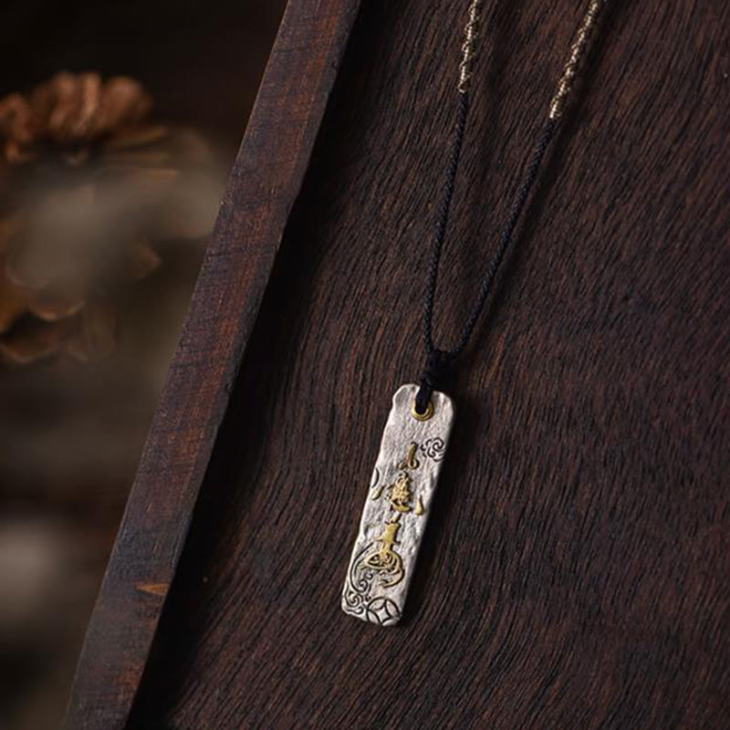 Copper Fortune Necklace | Chinese Character Prosperity Pendant