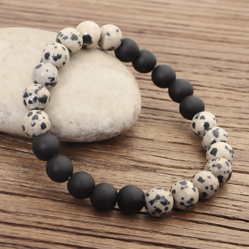 8mm Zebra Jasper Frosted Stone Protection Bracelet