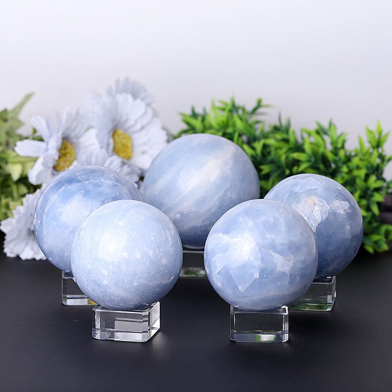 Celestite Crystal Sphere 2-4 Inch Divine Meditation Orb
