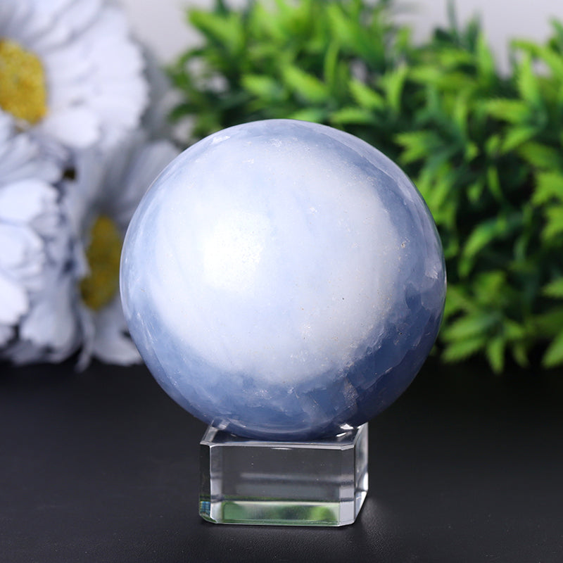 Celestite Crystal Sphere 2-4 Inch Divine Meditation Orb