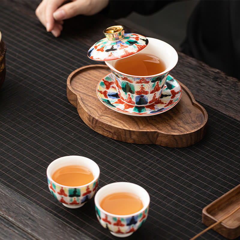 Ceramic 180ml Gaiwan Tea Cup With Lid | Zen Decor