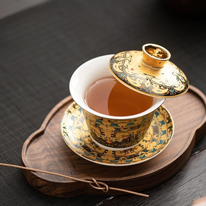 Ceramic 180ml Gaiwan Tea Cup With Lid | Zen Decor