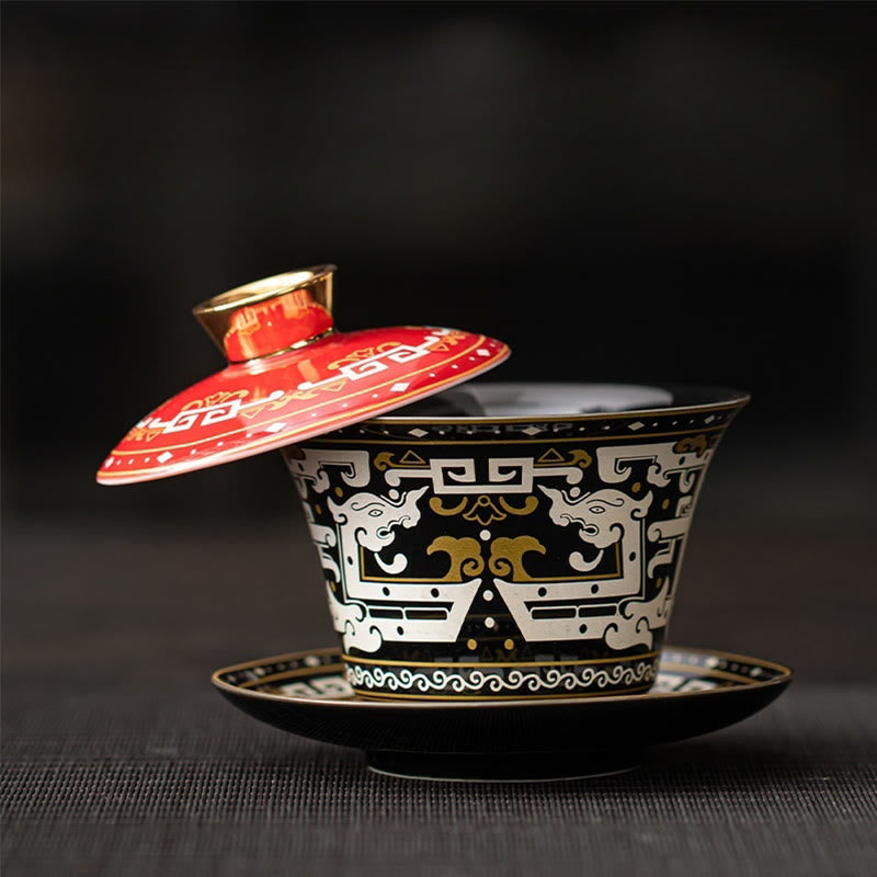 Ceramic 180ml Gaiwan Tea Cup With Lid | Zen Decor