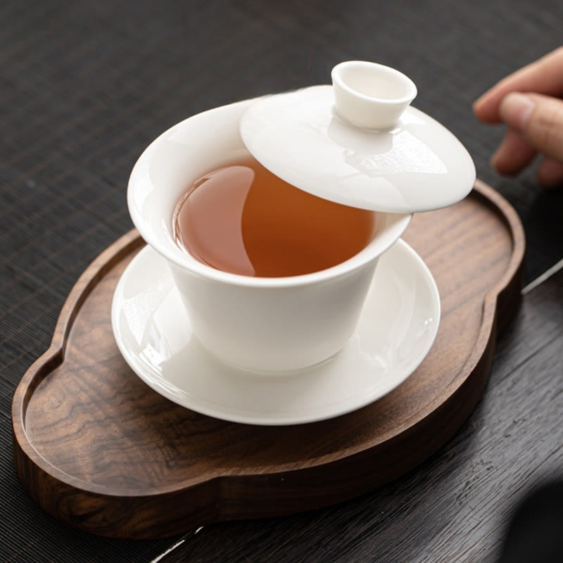 Ceramic 180ml Gaiwan Tea Cup With Lid | Zen Decor