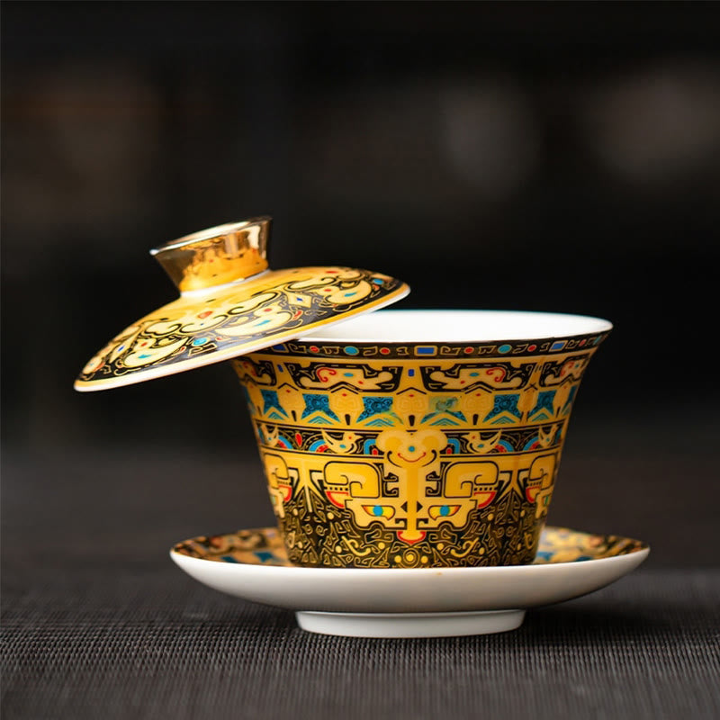 Ceramic 180ml Gaiwan Tea Cup With Lid | Zen Decor