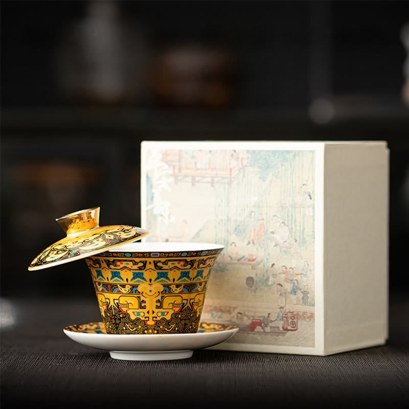 Ceramic 180ml Gaiwan Tea Cup With Lid | Zen Decor