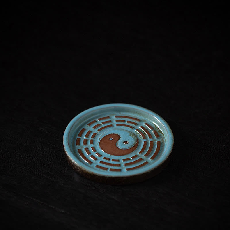 Ceramic Bagua Incense Burner | Treasure Bowl & Lucky Bag Set