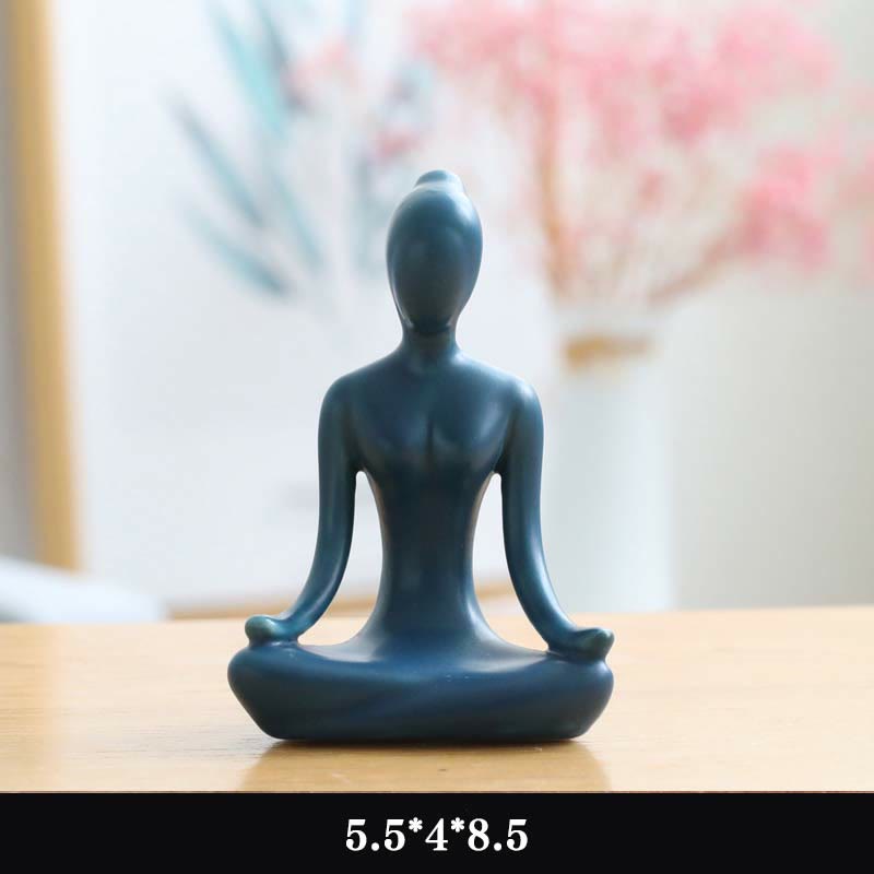 Ceramic Buddha Statue | Abstract Yoga Meditation Sculpture