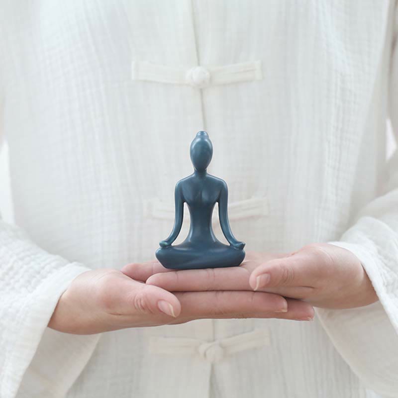 Ceramic Buddha Statue | Abstract Yoga Meditation Sculpture
