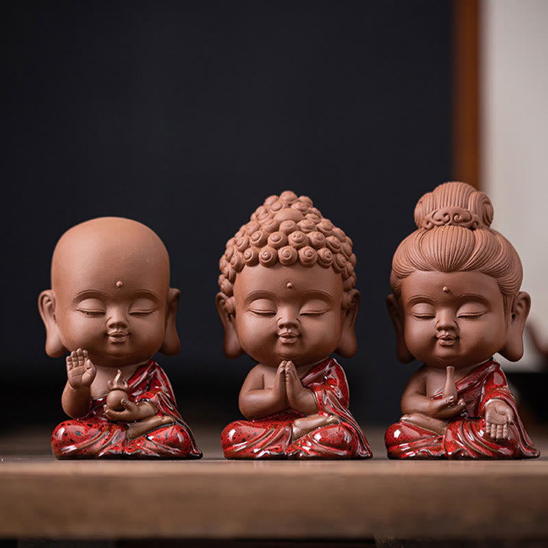 Ceramic Buddha Statue Set | Mini Gautama & Bodhisattvas