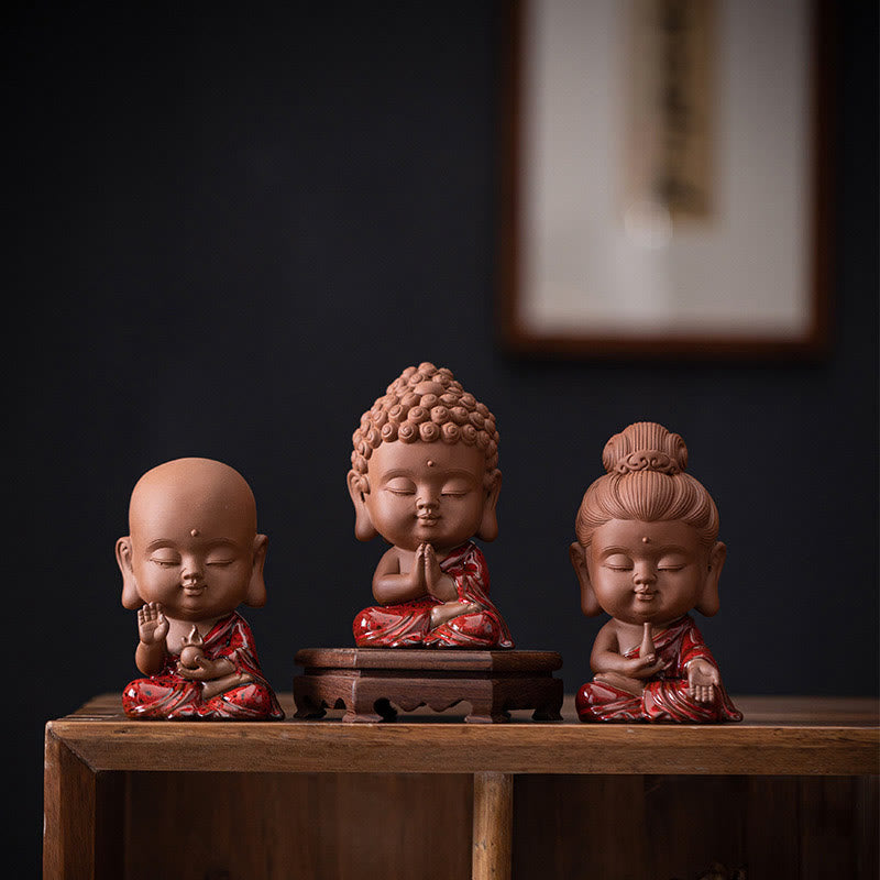 Ceramic Buddha Statue Set | Mini Gautama & Bodhisattvas