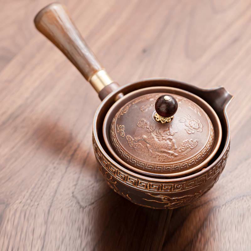 Ceramic Chinese Gongfu Teapot Set with Portable Gift Bag