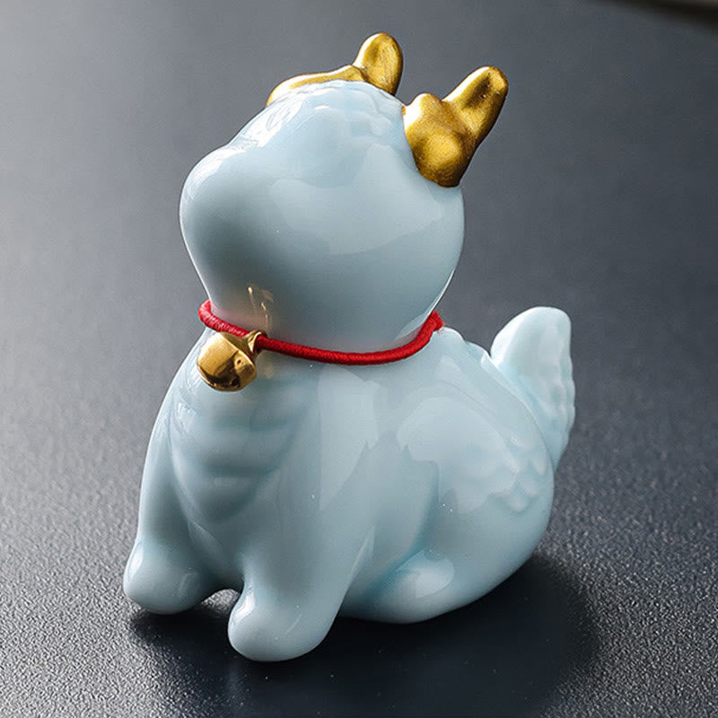 Ceramic Dragon Bell Incense Burner for Meditation & Balance