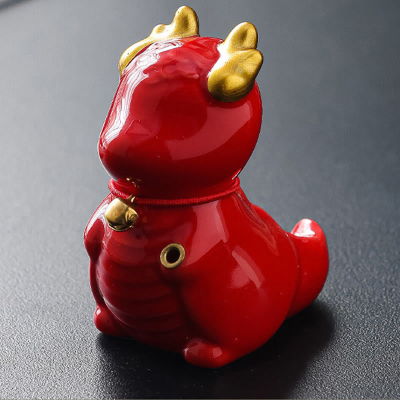 Ceramic Dragon Bell Incense Burner for Meditation & Balance