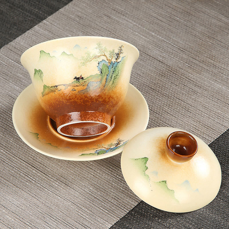 Ceramic Gaiwan Tea Cup With Lid | Zen Decor 100-130ml