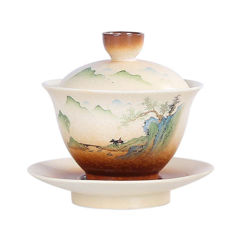 Ceramic Gaiwan Tea Cup With Lid | Zen Decor 100-130ml