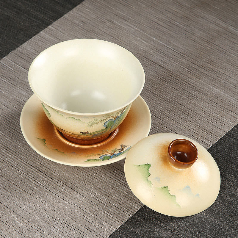 Ceramic Gaiwan Tea Cup With Lid | Zen Decor 100-130ml