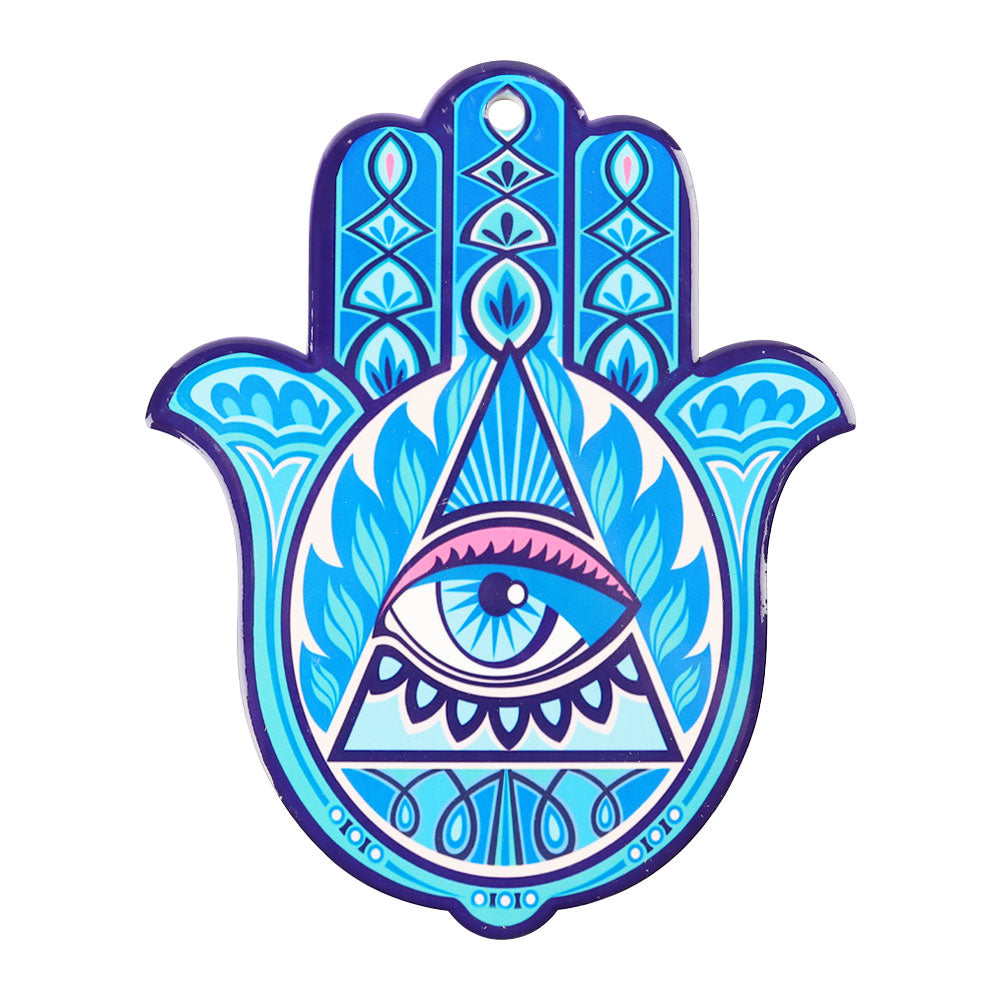 Ceramic Hand Shape Spiritual Coaster 7x9 inch Meditation Accent