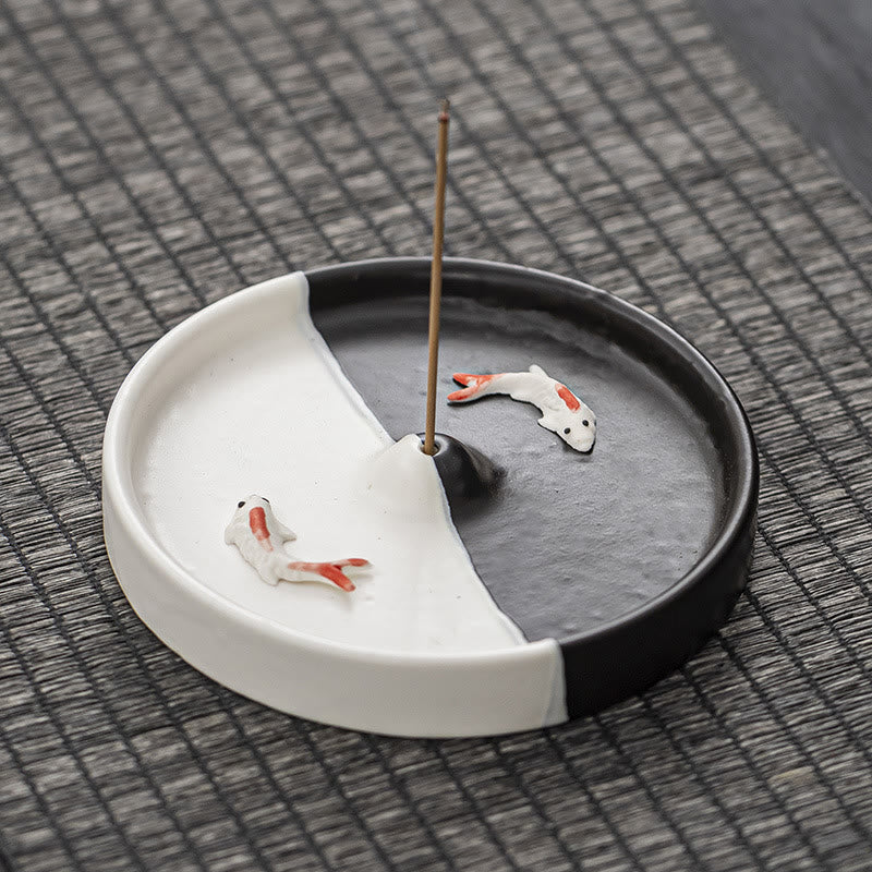 Ceramic Koi Fish Incense Burner for Spiritual Healing Meditation