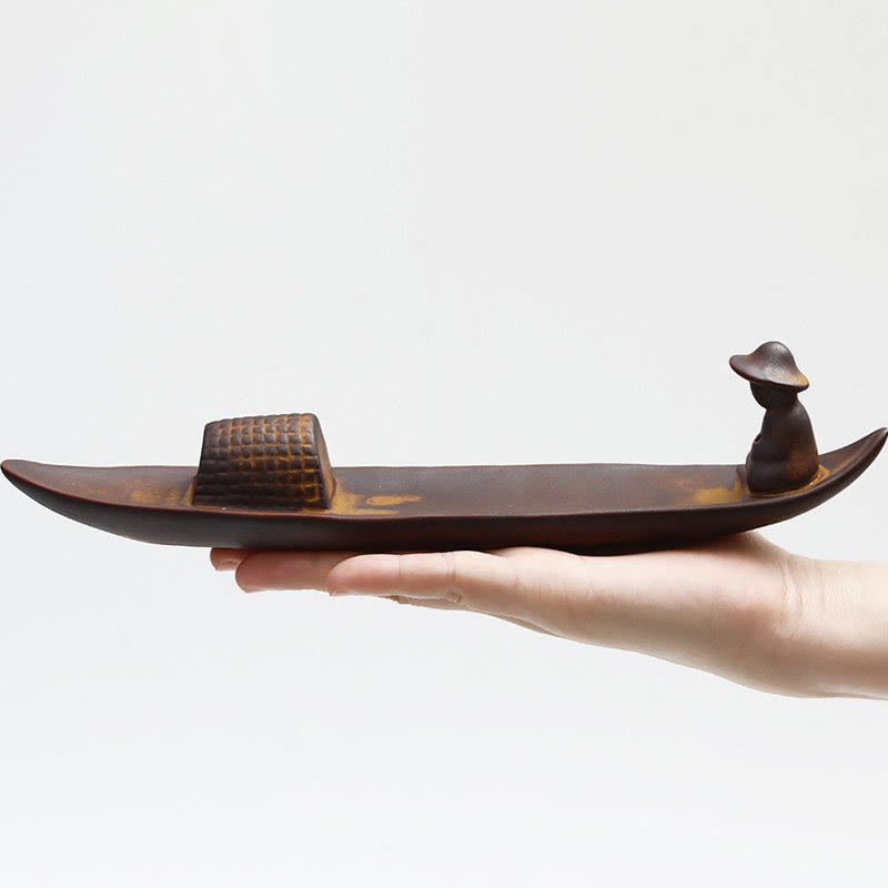 Ceramic Meditation Incense Burner | Lonely Fisherman Design