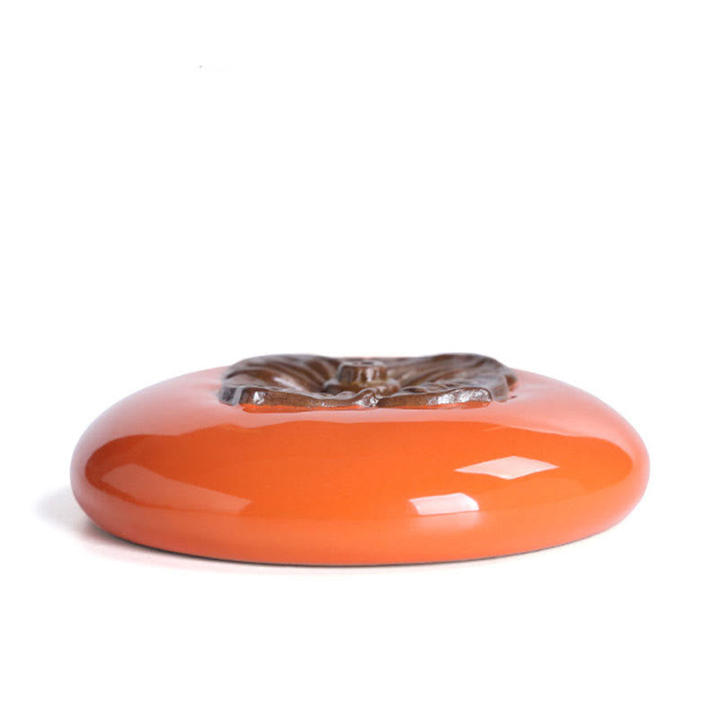 Ceramic Persimmon Incense Burner for Meditation Healing