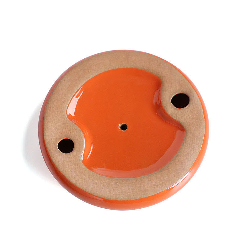 Ceramic Persimmon Incense Burner for Meditation Healing