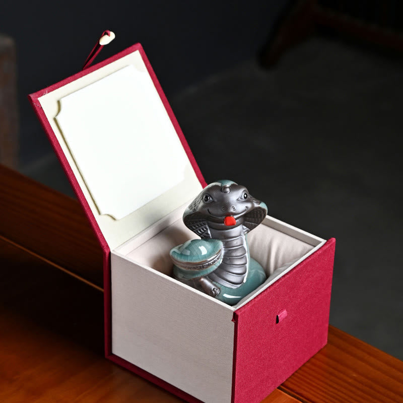 Ceramic Snake Ingot Fu Character Zen Home Decoration