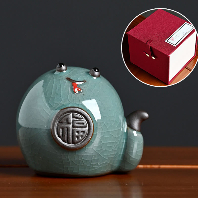 Ceramic Snake Ingot Fu Character Zen Home Decoration