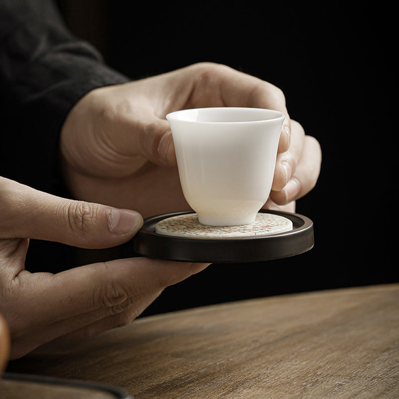 Ceramic Zen Tea Cup Mat 7.9cm | Natural Zen Decor