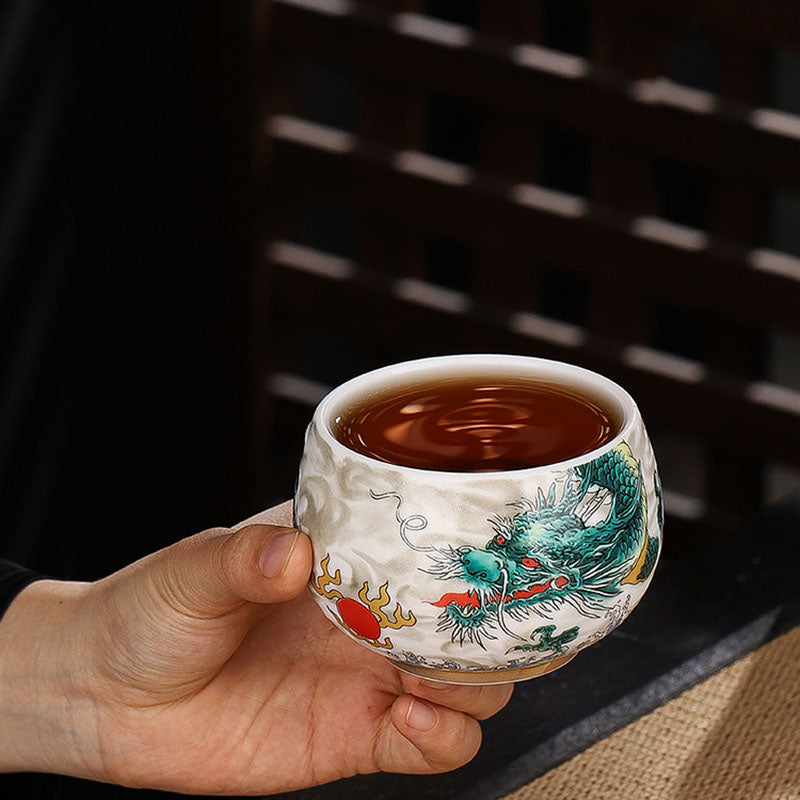 Ceramic Zen Teacup 185ml for Mindful Kung Fu Tea Ceremony