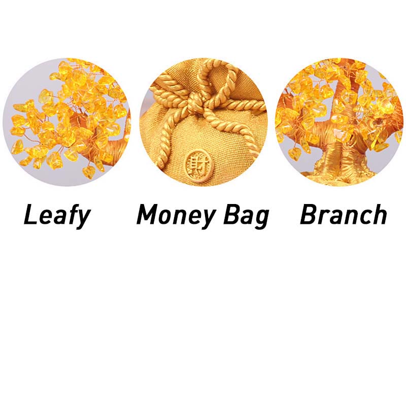 Natural Citrine Money Tree Feng Shui Decor for Prosperity