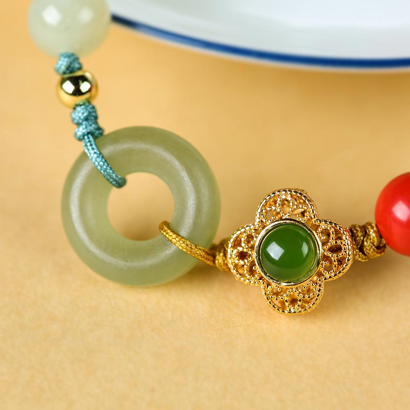 8mm Cinnabar Jade Blessing Bracelet for Prosperity & Calm