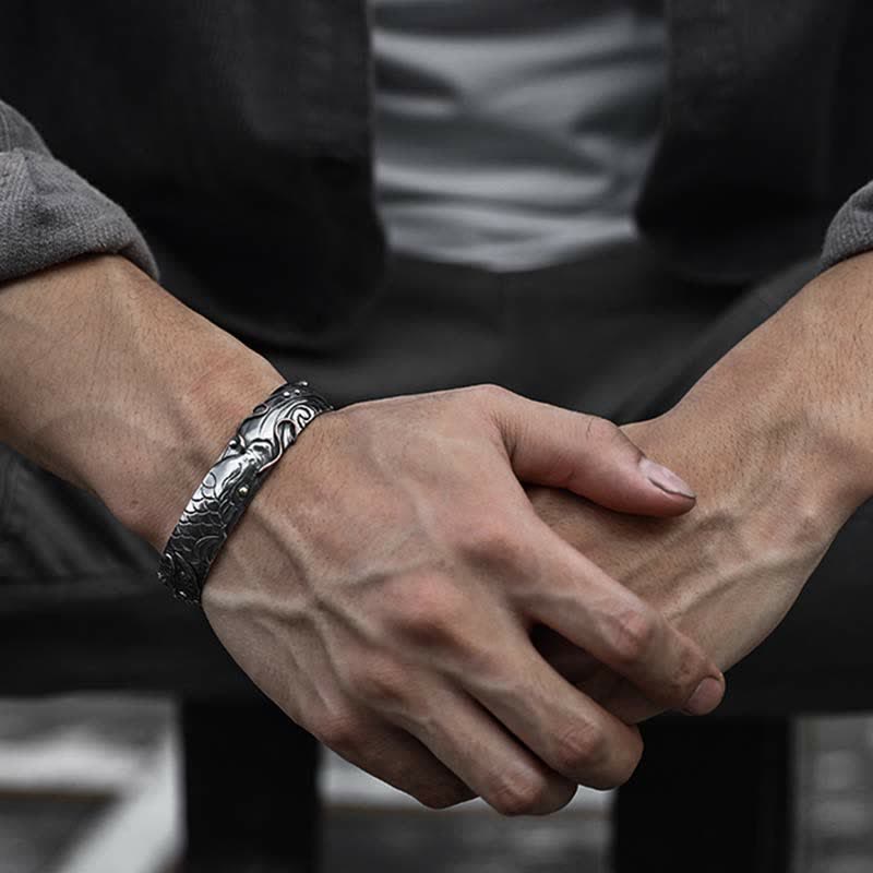 Koi Fish Bracelet in 999 Sterling Silver & 990 Gold for Luck