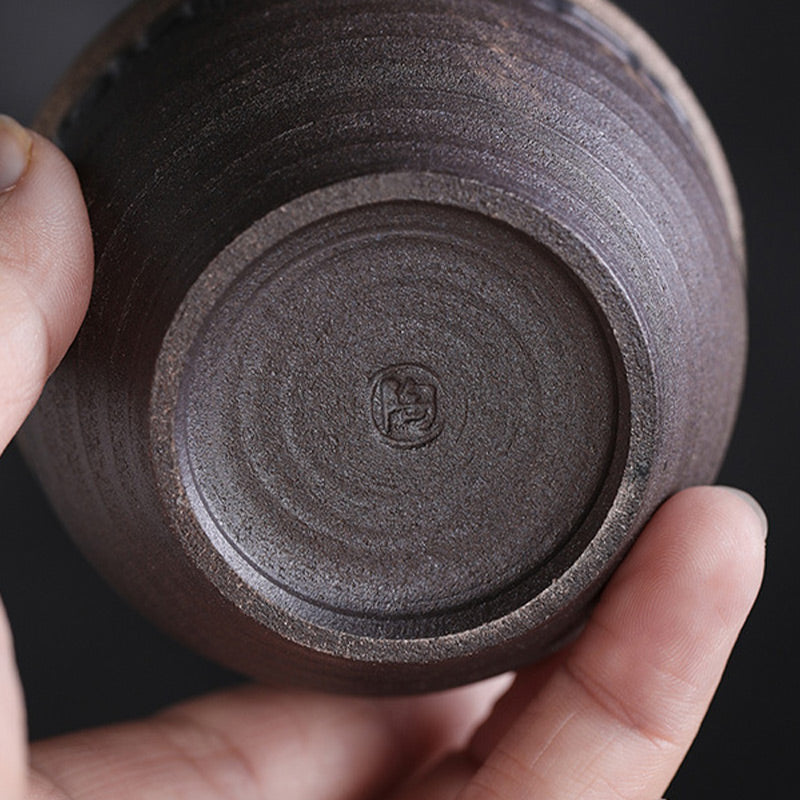 Striped Ceramic Teacup 80ml | Zen Decor Bowl