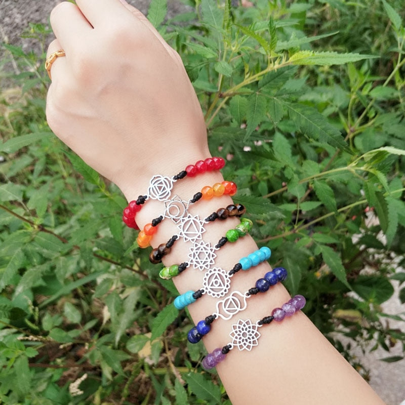 7 Chakra Natural Stone Bracelet for Balance and Harmony