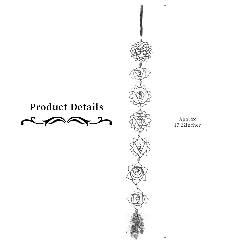 Chakra Metal Car Hanging Ornament with Crystal Tassel