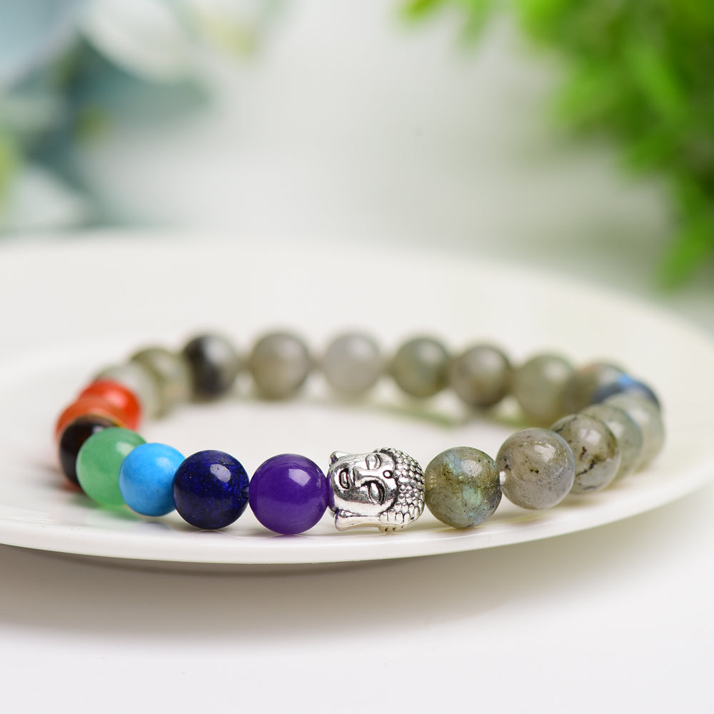 Chakra Mixed Crystal Bead Bracelet for Energy Healing