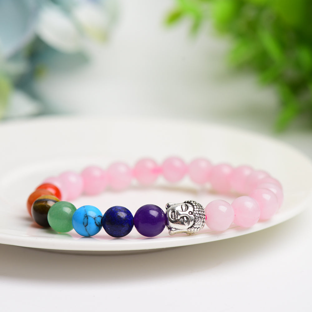 Chakra Mixed Crystal Bead Bracelet for Energy Healing