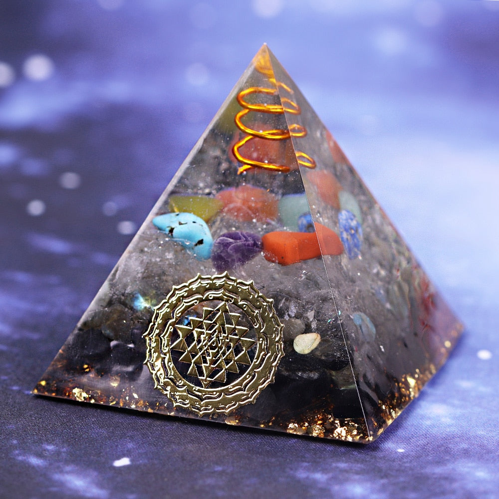 Chakra Orgone Pyramid for Energy Harmony