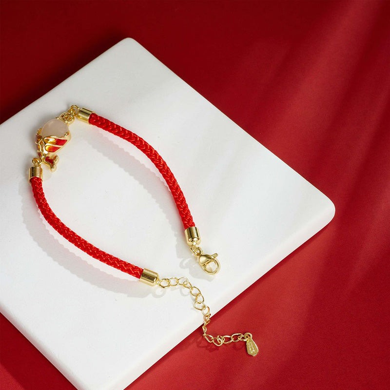 Chalcedony Koi Fish Bracelet Necklace for Luck & Wealth