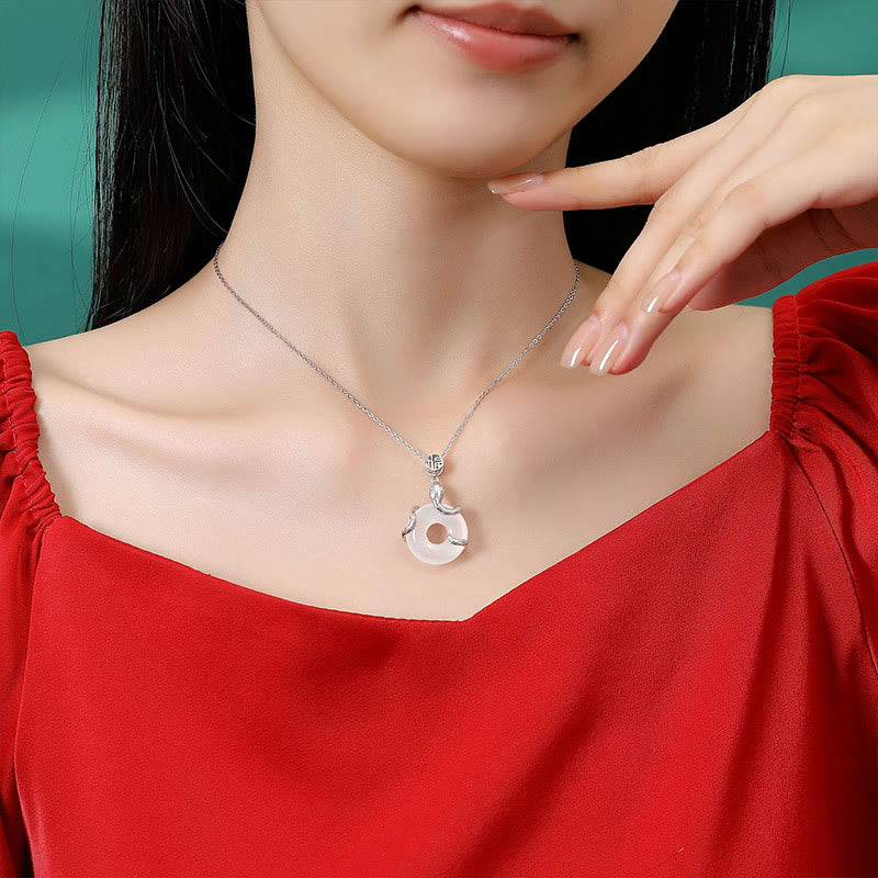 Chalcedony Peace Buckle Necklace | Snake Year Protection