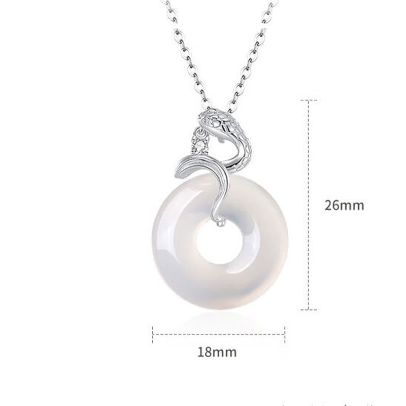 Chalcedony Snake Peace Buckle Necklace