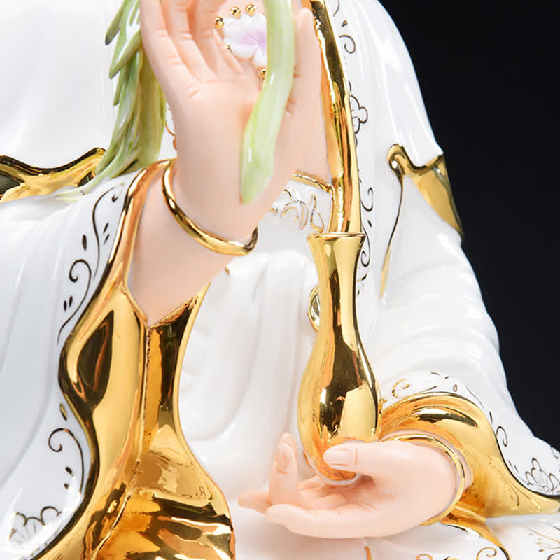 Chenrezig Bodhisattva Ceramic Buddha Statue for Success 26cm